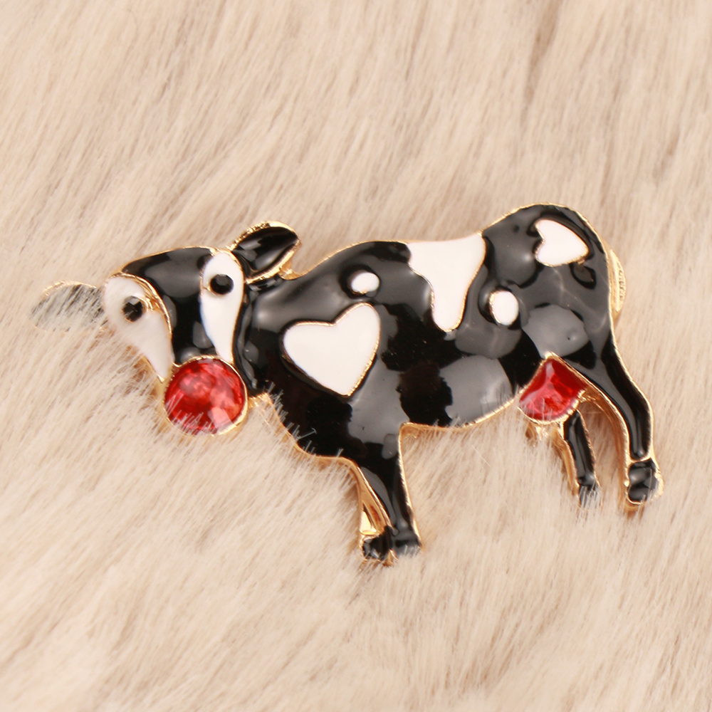 Zodiac Cow Collar Pin Brooch, Personalized Gift
